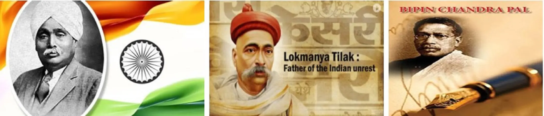 Great non-moderate or assertive leaders of Indian National Movement: Lal- Bal- Pal